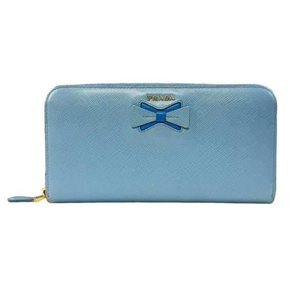 PRADA Saffiano Leather Dual Blue Color Limited Edition Premium Very Rare Large O - Picture 1 of 14